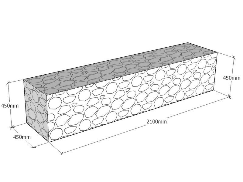 Retaining 2.1m L x 450mm Thick x 450mm Tall 4.5mm